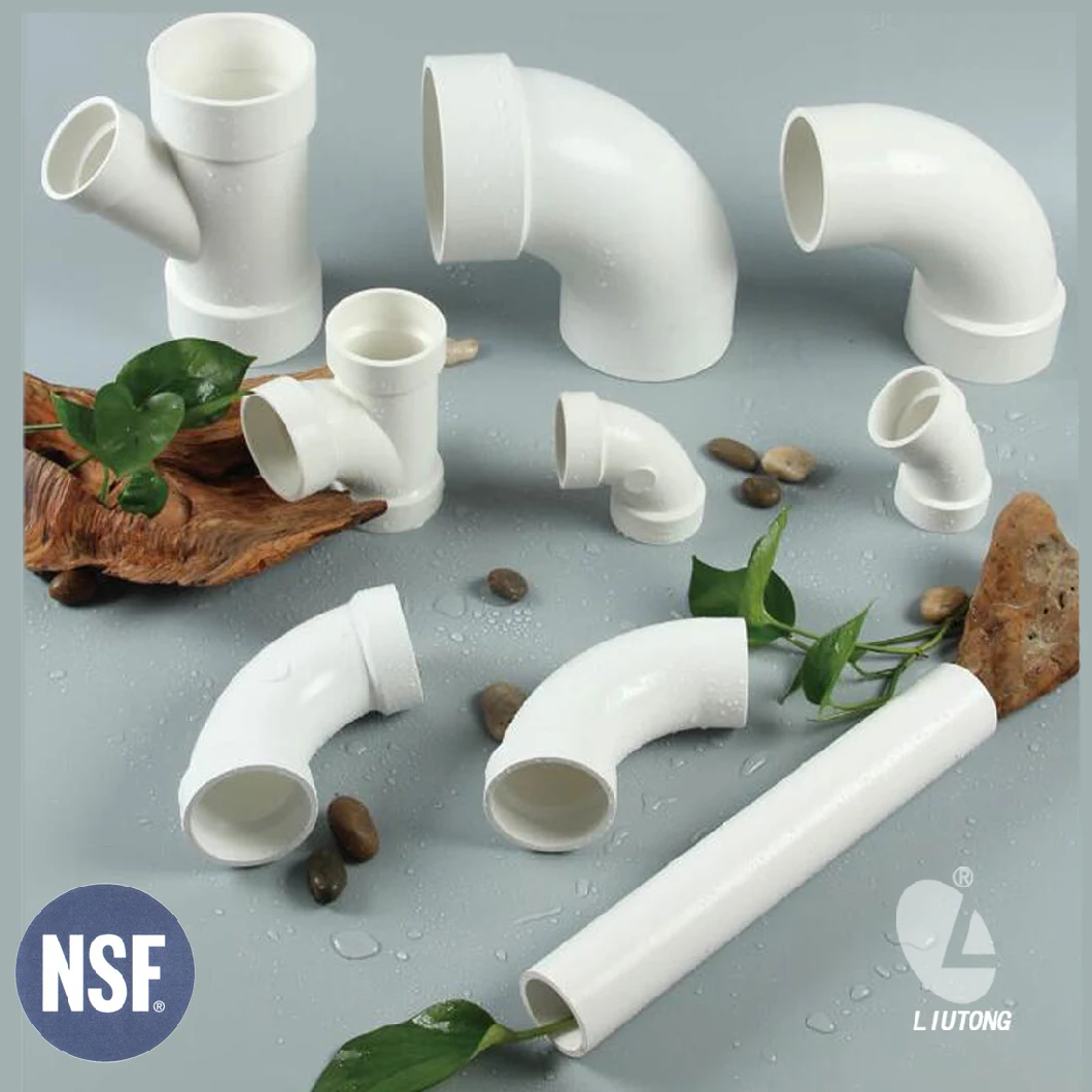 ASTM D2665 Standard Plastic (UPVC) Pipe and Fittings for Dwv Drain Water with NSF Certificate (ELBOW, TEE, Y-EE, SOCKET etc.)